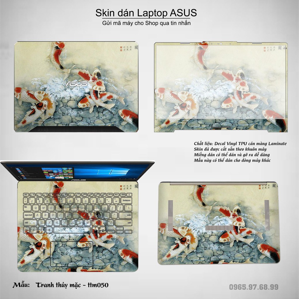Skin dán Laptop Asus in hình Tranh thủy mặc nhiều mẫu 2 (inbox mã máy cho Shop)