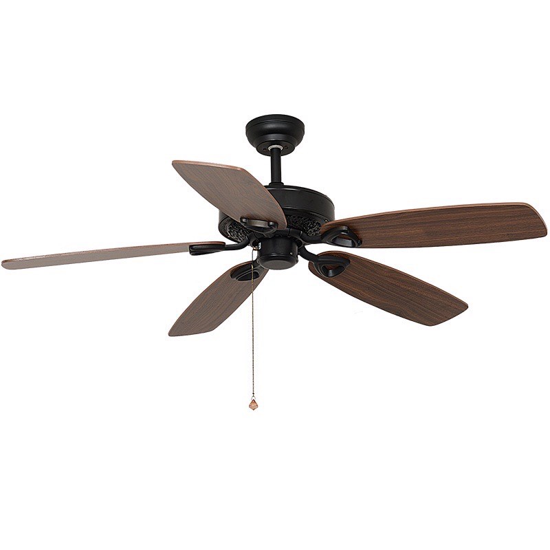 Quạt trần 5 cánh gỗ tân cổ điển Pháp khiển cầm tay 6 tốc độ mát,động cơ DC ứng dụng trang trí phòng khách,phỏng ngủ bếp
