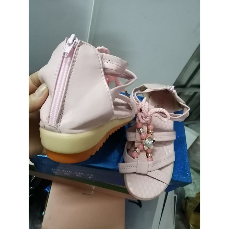 Sandal hồng baby có khóa kéo sau sz 36