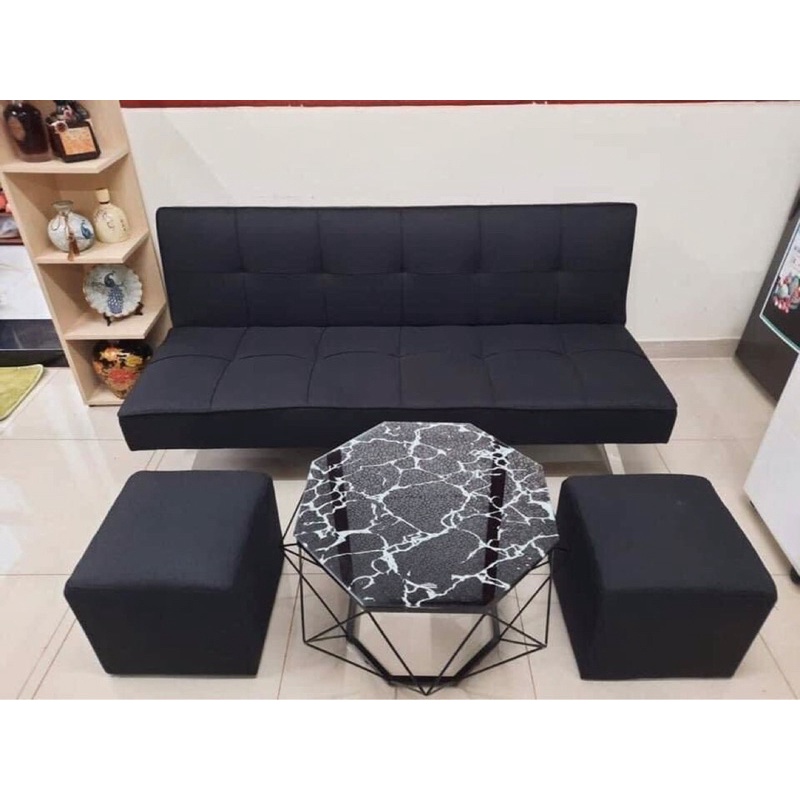 Bàn sofa, bàn trà kim cương , sơn tĩnh điện, mặt kính cường lực đen, SANG TRỌNG