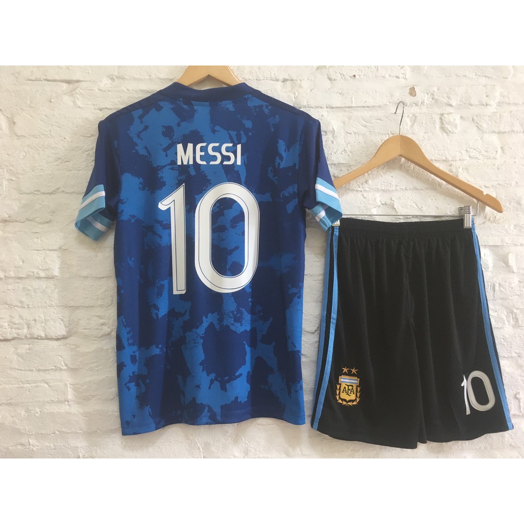 Bộ quần áo bóng đá Ngôi sao Messi argentina xanh sân khách | BigBuy360 - bigbuy360.vn