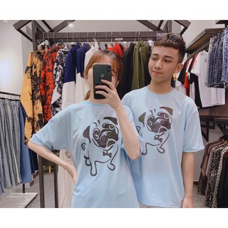Áo thun phản quang in hình chó Pug , áo thun phản quang tay lỡ - PQ19