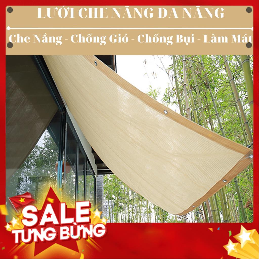 Lưới Che Nắng Nam Việt - Giá Bán Trên 1 Mét Vuông - Màu Vàng - May Viền Đóng Khoen Sẵn