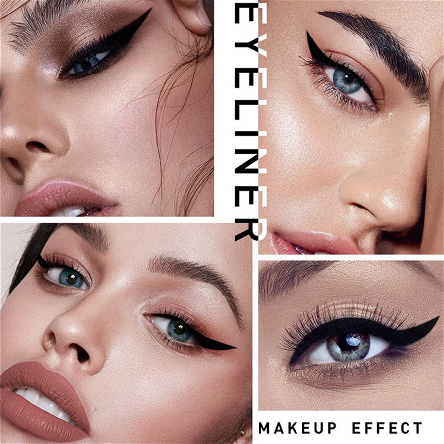 [Ready Stock] QIC Hot Double-end Eyeliner Stamp Waterproof Eye Liner Black Pencil Pen