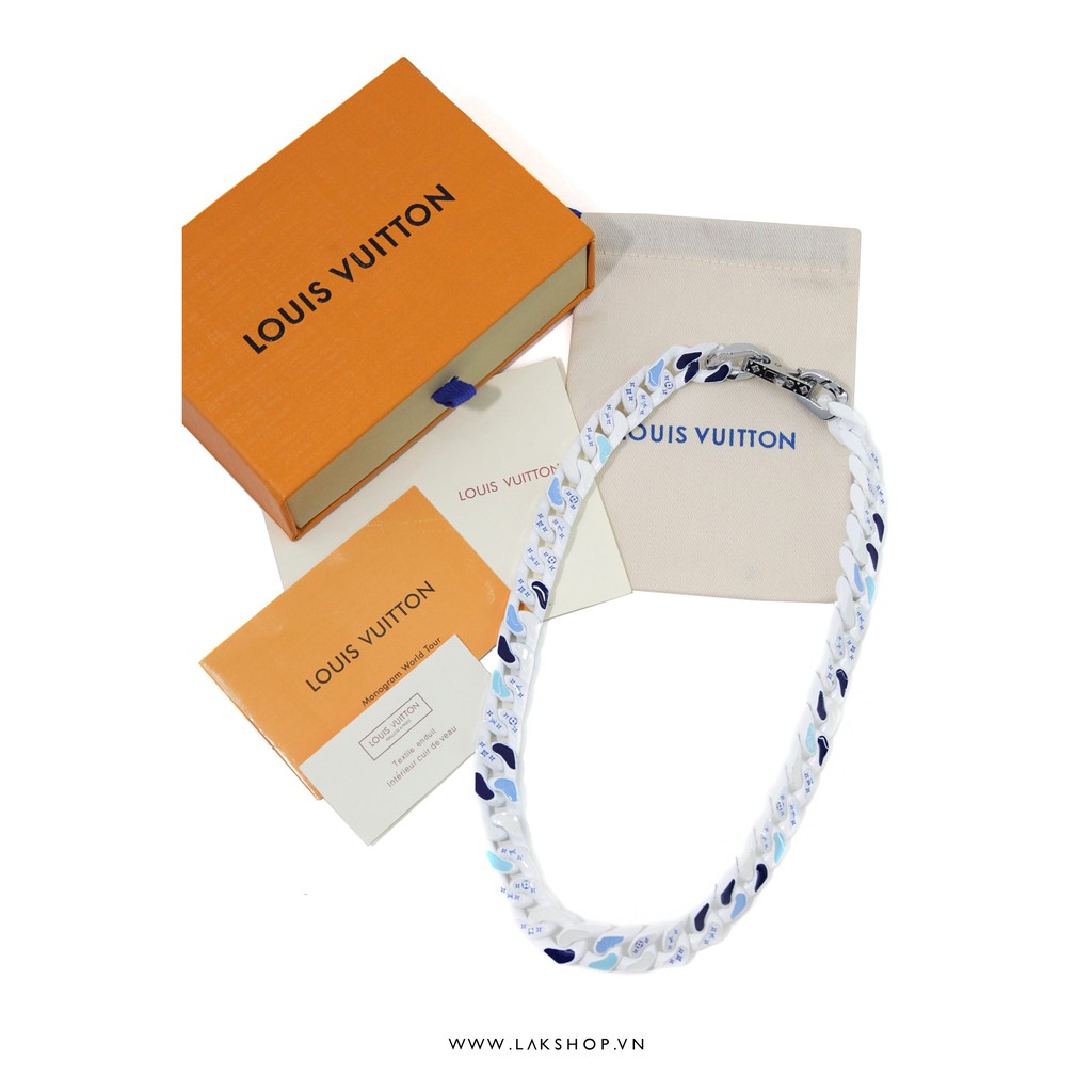 Vòng Cổ LV Monogram Cloud Blue Necklace Fullbox