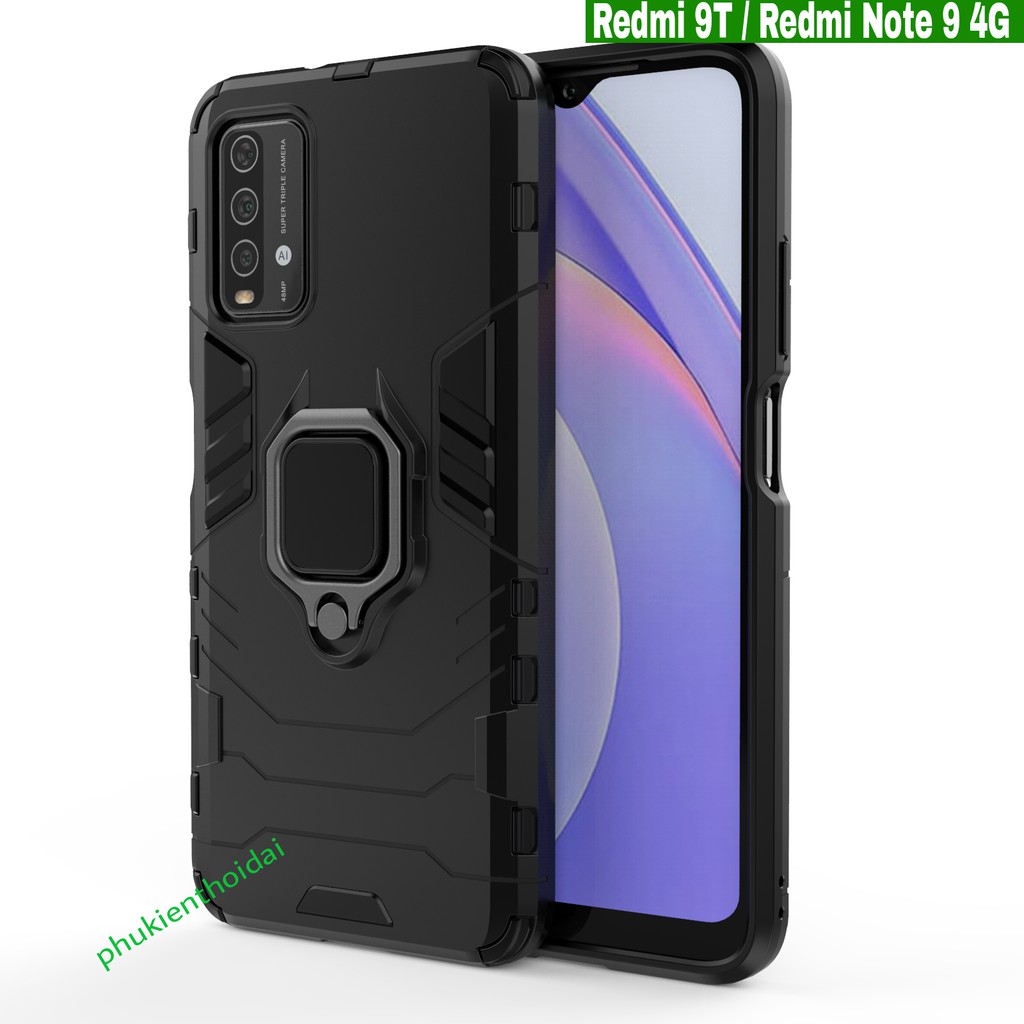 Ốp lưng Redmi 9T / Redmi Note 9 4G 2021 / Redmi 12 chống sốc Iron Man Iring chống sốc cao cấp giá đỡ xem phim