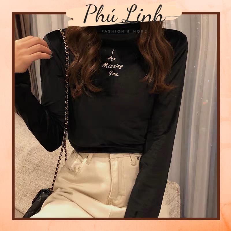 MS6965 Áo giữ nhiệt nhung thêu chữ I Miss U