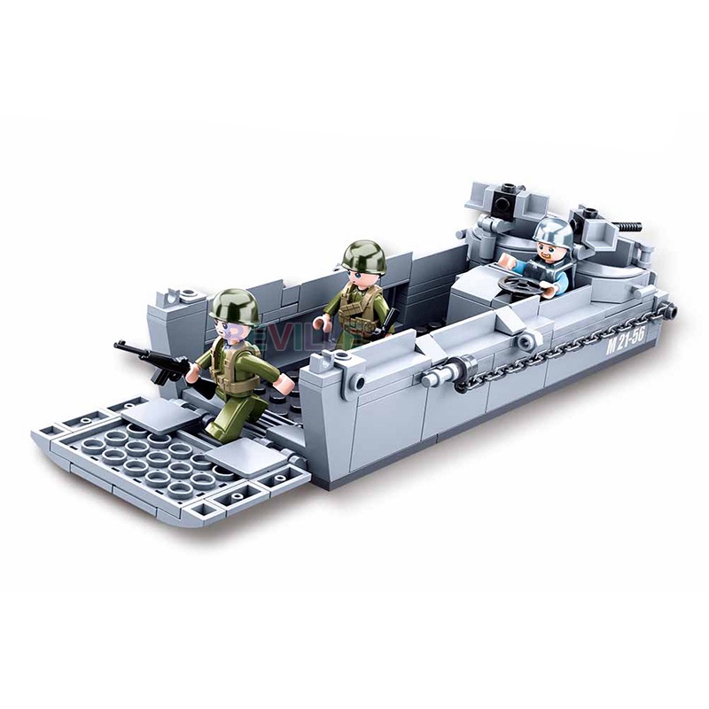 SLUBAN Bộ Đồ Chơi Lắp Ghép Mô Hình Tàu Chiến 0855 WW2 US Gồm 182 Mảnh Ghép