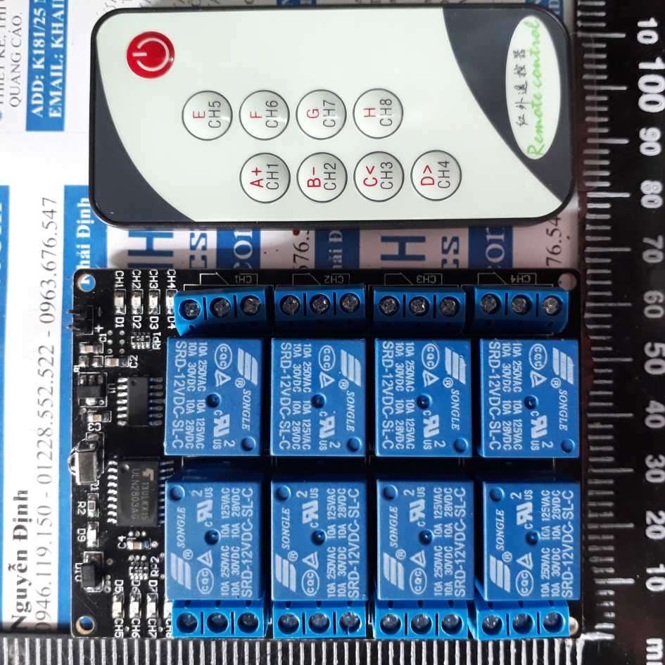 module Hồng ngoại 8 RELAY 12v + remote HN 8 kênh kde2130