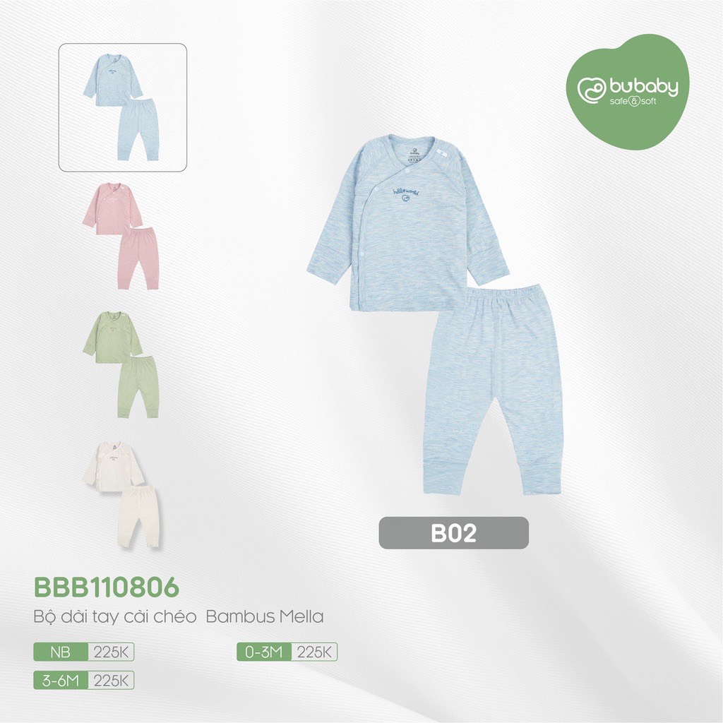 [Bu baby] Bộ dài tay cài chéo sơ sinh Bu baby Bambus BBB110806.03