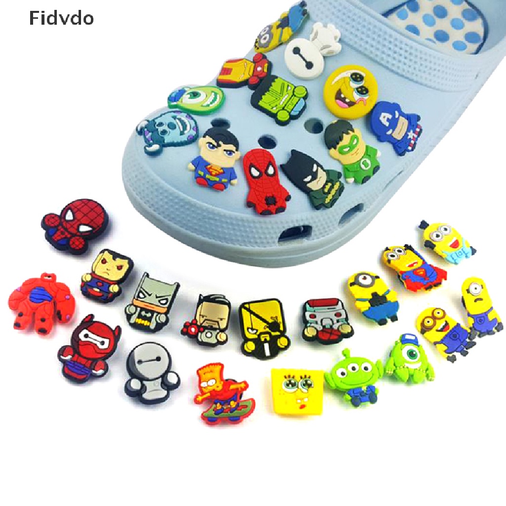 Fidvdo 20Pcs Crocs Jibbitz Random Style PVC Cute Cartoon Shoes Charm for Crocs Slipper PH