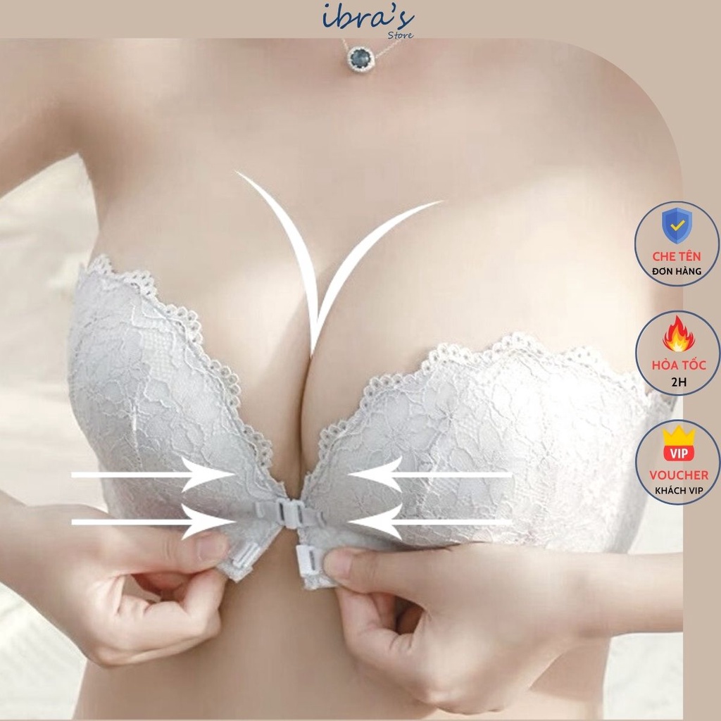 Áo Ngực Không Dây Nâng Ngực iBRA'S STORE Cài Trước Tạo Khe Sexy Chống Tụt cao cấp, Áo Lót Nữ Cúp Ngực Chống Chạy xệ A28