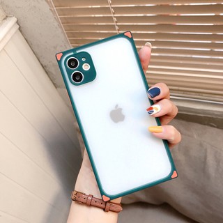 Ốp vuông nhám Iphone viền màu