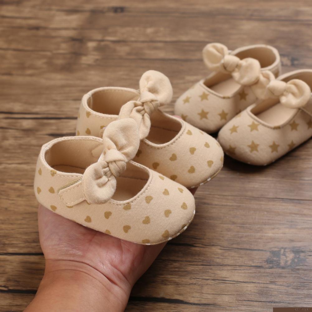 Giày công chúa Mary Jane đế mềm cột nơ cho em bé gái tập đi