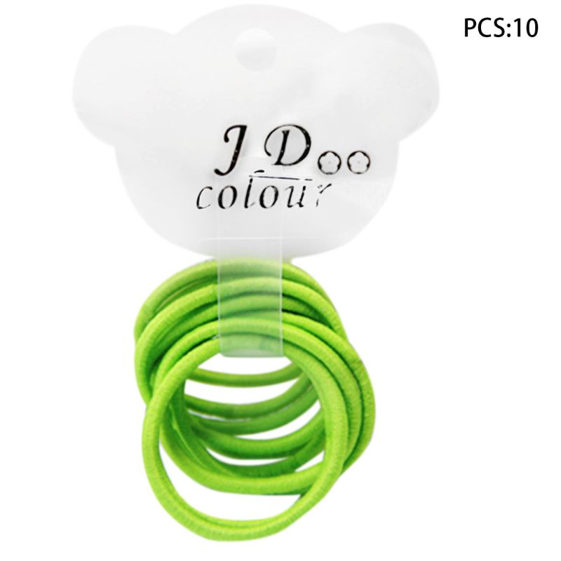 Set 10 Dây Thun Cột Tóc Màu Sắc Tươi Sáng Cho Bé Gái