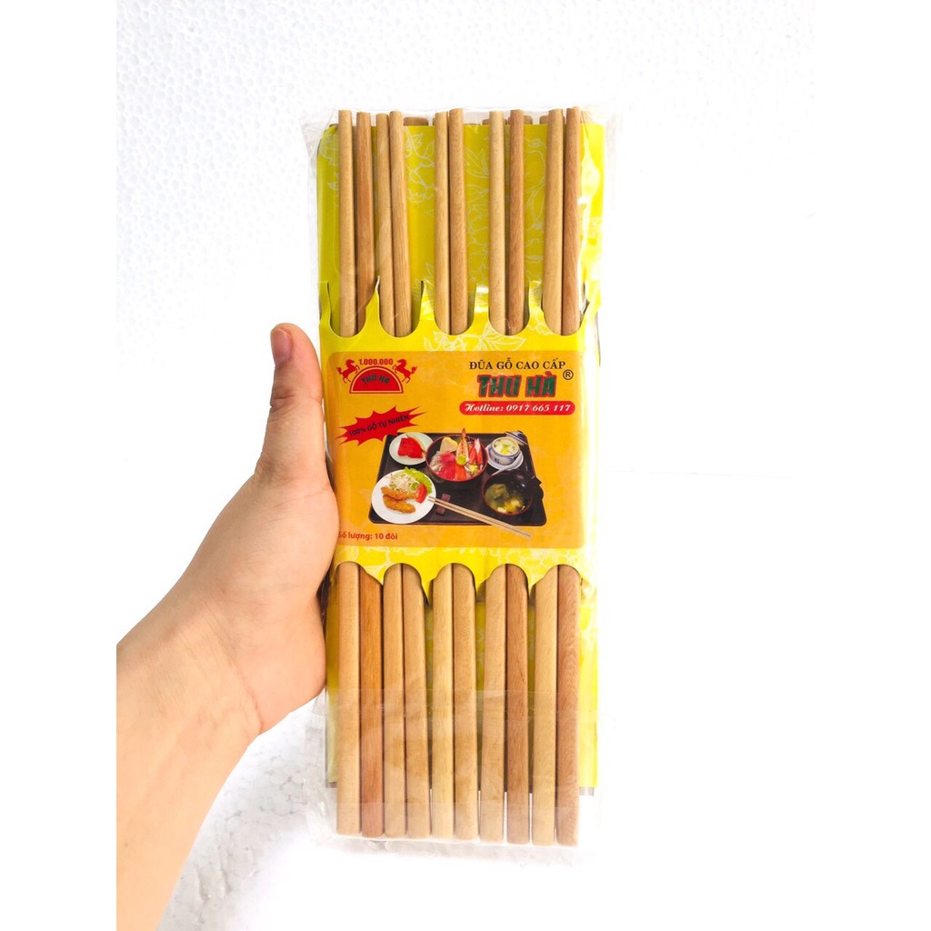 Combo 10 muỗng inox 10 đôi đũa gỗ cao cấp