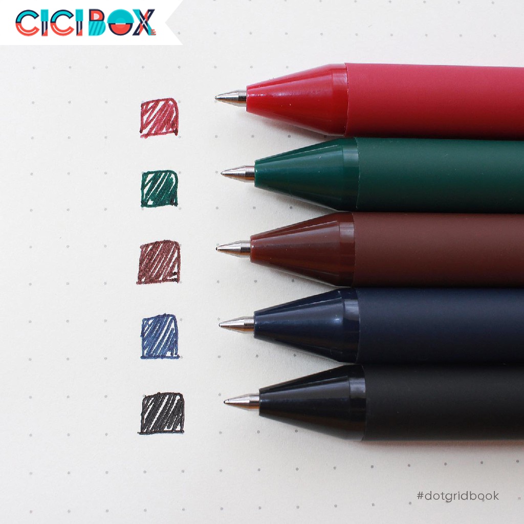 Hộp Bút Kaco Pure 5 Bút Gel Pen 5 Màu Cao Cấp, Bút bấm Kaco viết sổ tay siêu mịn CICIBOX
