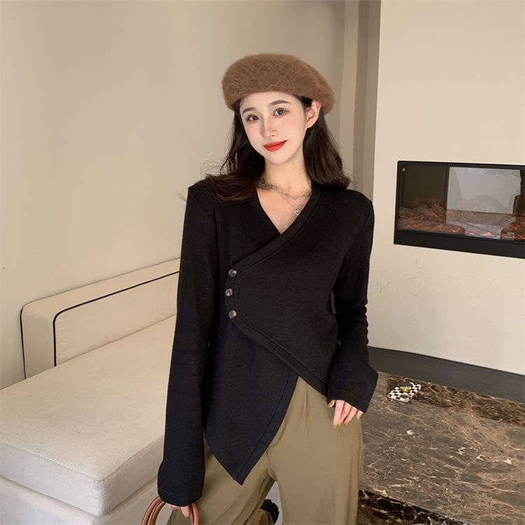 Áo Tay Dài Đan Chéo Plus Size Thời Trang Cho Nữ