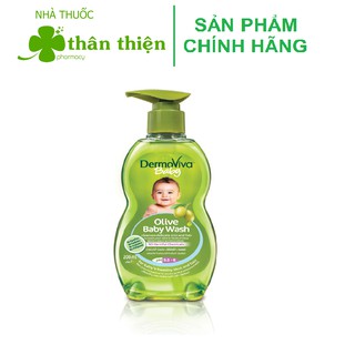 Sữa tắm gội chiết xuất ô liu cho bé DermoViva 200ml