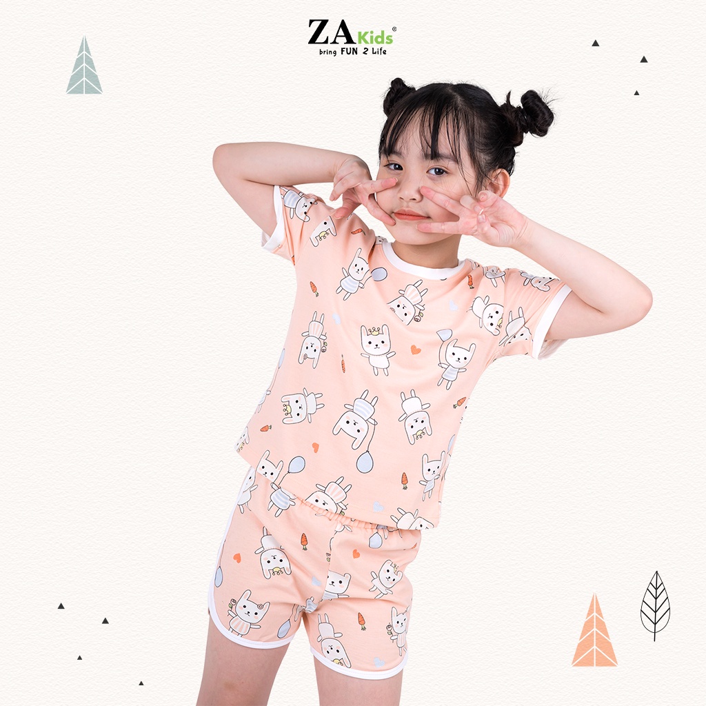 Bộ Quần Áo Thun Tay Ngắn Bé Gái  Za Kids 2022-Z08BG