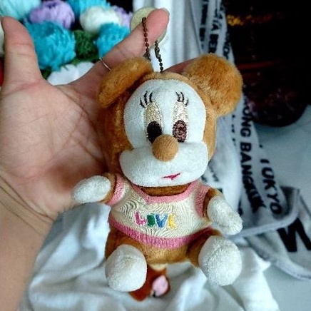 Sét 3 móc khóa mickey bông_ móc khóa thú bông