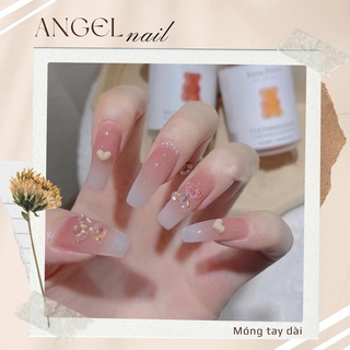 [Hàng mới về]Bộ 24 móng giả đính charm gấu siêu cưng