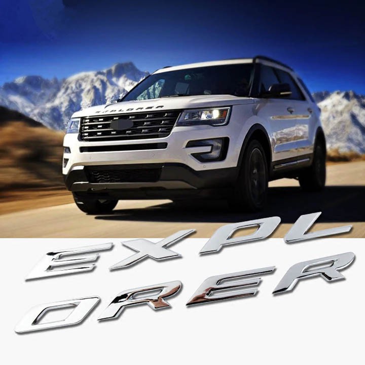 Logo chữ EXPLORER 3D nổi dán trang trí xe Ford Explorer( hàng chất )
