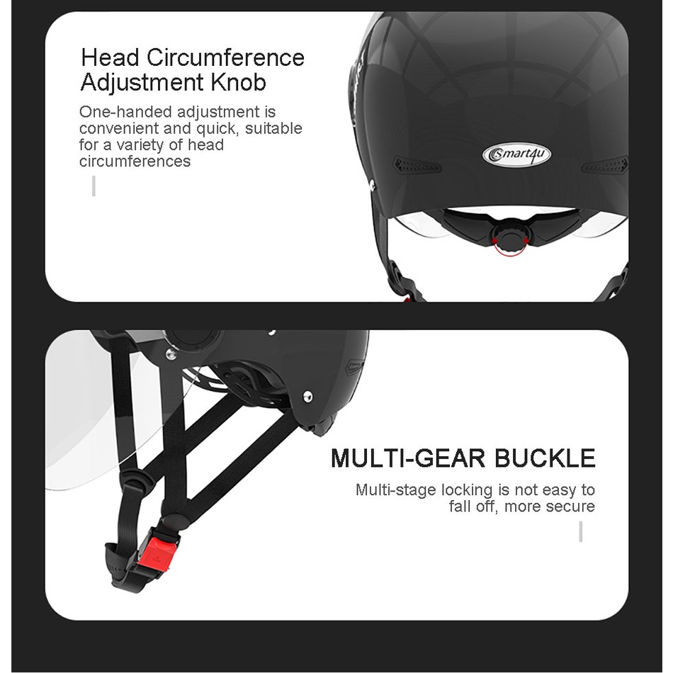 Mũ Bảo Hiểm Điện Thoại Xiaomi Youpin Smart4u Thiết Kế Đơn Giản Thiết Kế Đơn Giản 3C Nghe Gọi Cho Xe Máy