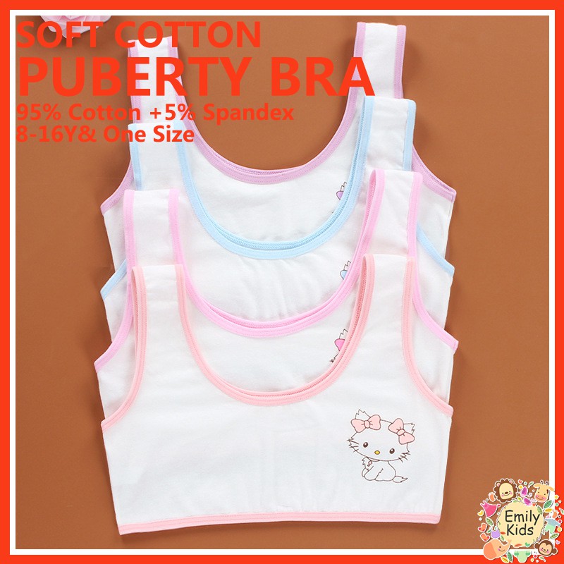 Áo Ngực Bé Gái Ngắn Cotton Thoáng Khí Thoải Mái Hình Hoạt Hình Cô Gái Đồ Lót Thời Trang Dễ Thương 8-12 Tuổi