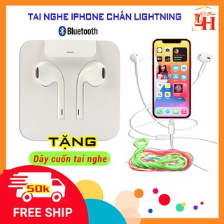 Tai nghe chân Lightning cho iPhone 7 đến 12 Pro Max. Tai nghe Bluetooth chất lượng cao + Tặng 5 dây cuốn