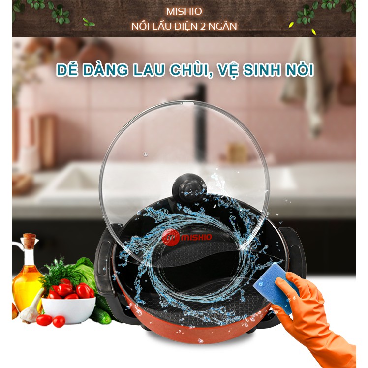 Nồi lẩu điện 2 ngăn { thương hiệu nhật bản }