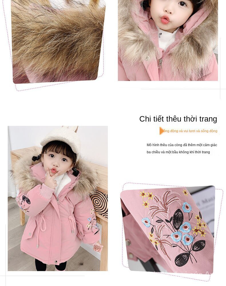 Girls Pike Clothing Autumn And Winter Coat Cotton Clothes Cotton Children Thick Velvet Jacket Coat