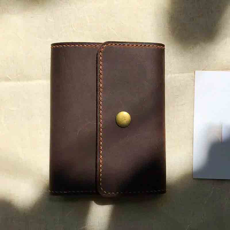 Ví Hộp Thủ Công Da Bò Sáp Vintage 03 Derossi Khắc Tên Theo Yêu Cầu [ Full Box ]