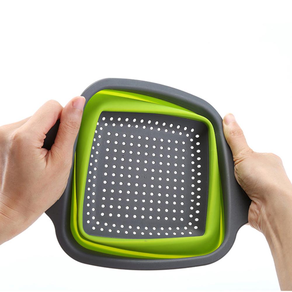 Set 2 rổ silicone gấp gọn được tiện dụng