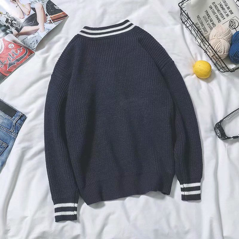 Áo sweater cổ chữ v thời trang hàn quốc dành cho nam và nữ