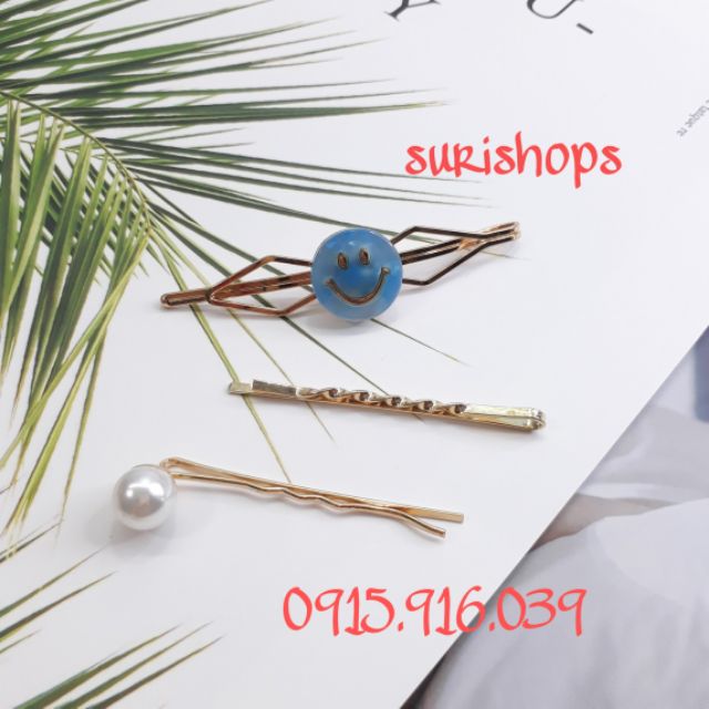 Set 3 Kẹp Tóc Mái Trend, Set 3 Kẹp tóc mái kiểu retro