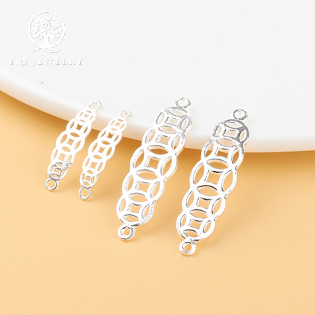 Charm bạc liên kết vòng họa tiết kim tiền - NQ Jewelry