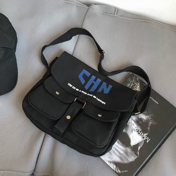 Túi đeo chéo canvas KO015 sức chứa lớn phong cách nhật bản cho nam