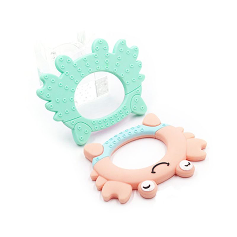 Đồ Chơi Ngậm Nướu Bằng Silicon Hình Chú Cua Hoạt Hình Đáng Yêu Dành Cho Trẻ Sơ Sinh