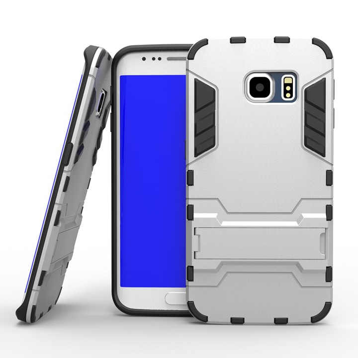Ốp lưng chống sốc Iron man dành cho Samsung Galaxy S6 Edge có chân dựng máy