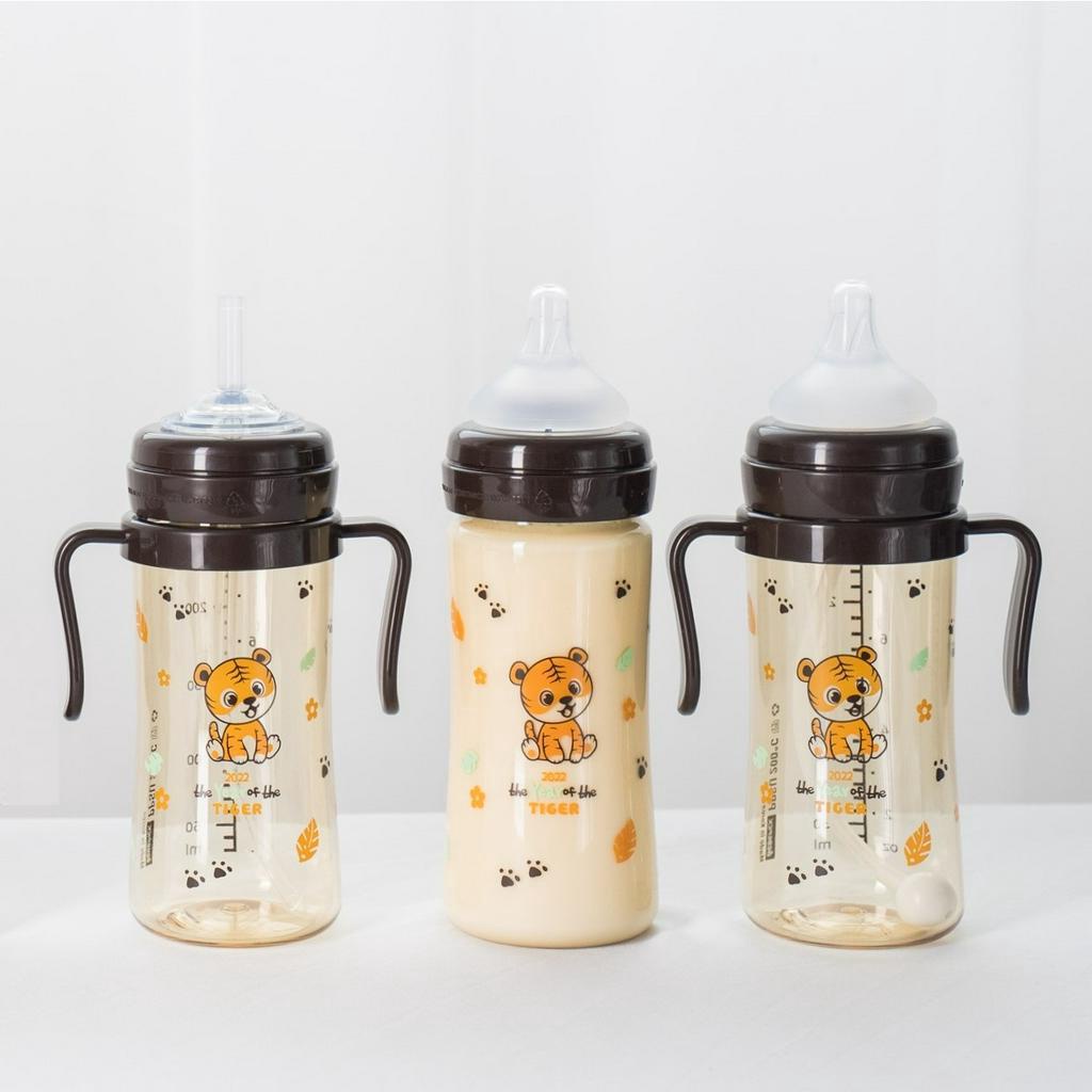 Bình sữa Bebepick mẫu Hổ Nâu núm ti silicone size 150ml - 250ml