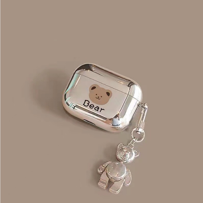Vỏ bảo vệ bao đựng tai nghe airpod 1/2 - Jerry Case Bear Bạc