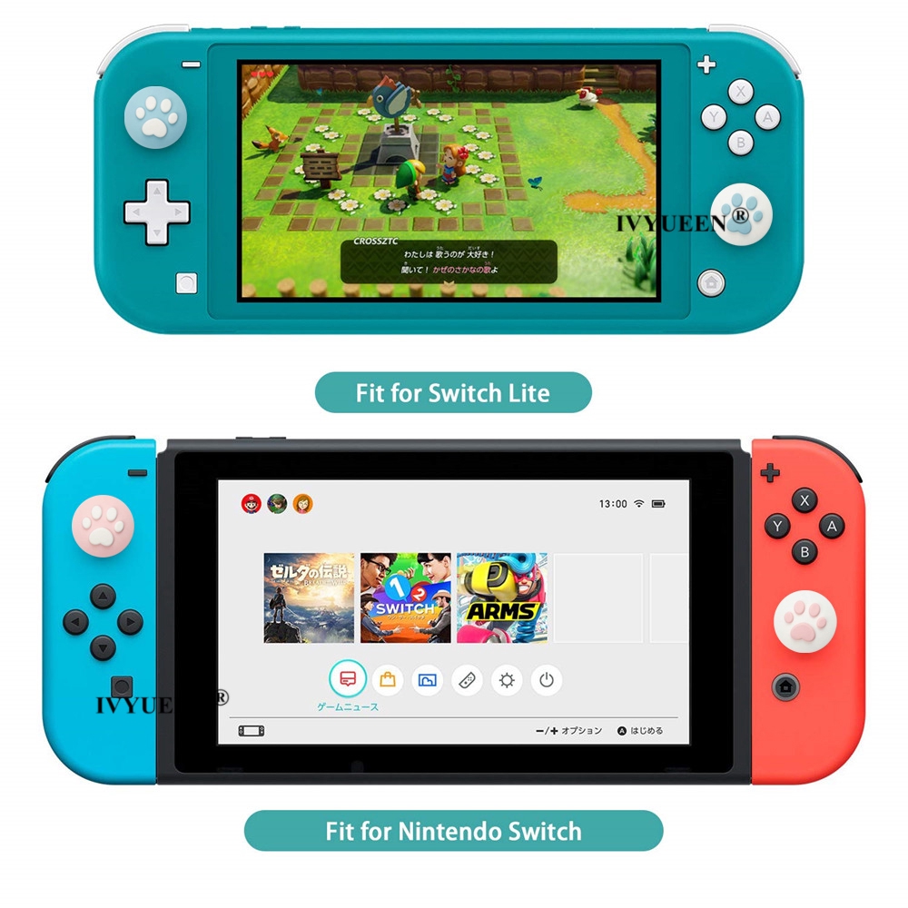 1 nắp đậy nút điều khiển hình dấu chân mèo cho Nintendo Switch Joy Con Lite