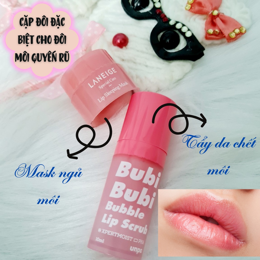 Gel sủi bọt tẩy tế bào chết môi Unpa Bubi Bubi Lip 10ml