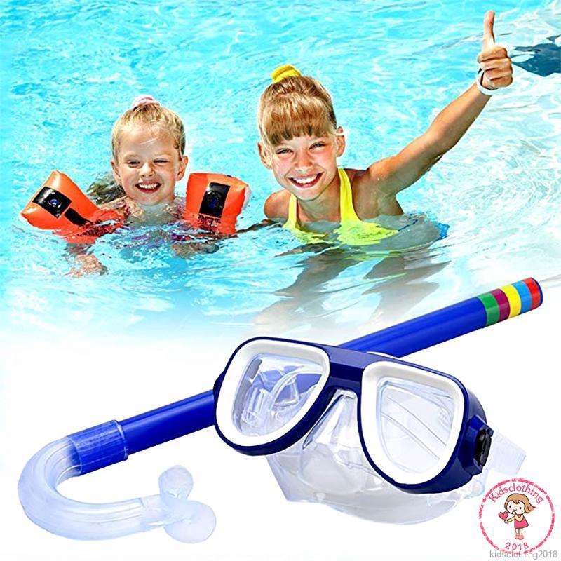 Kính Bơi/Lặn Chống Sương Mù Tích Hợp Ống Thở Cho Trẻ Em