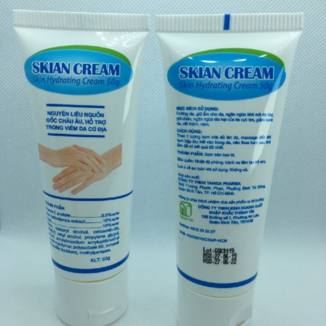 Giữ ẩm skian cream, dùng cho da khô bong tróc vảy và bệnh lí nứt nẻ gót chân, tay.