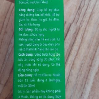 ✅ SIRO HO THIÊN MÔN BỔ PHỔI 280 ml