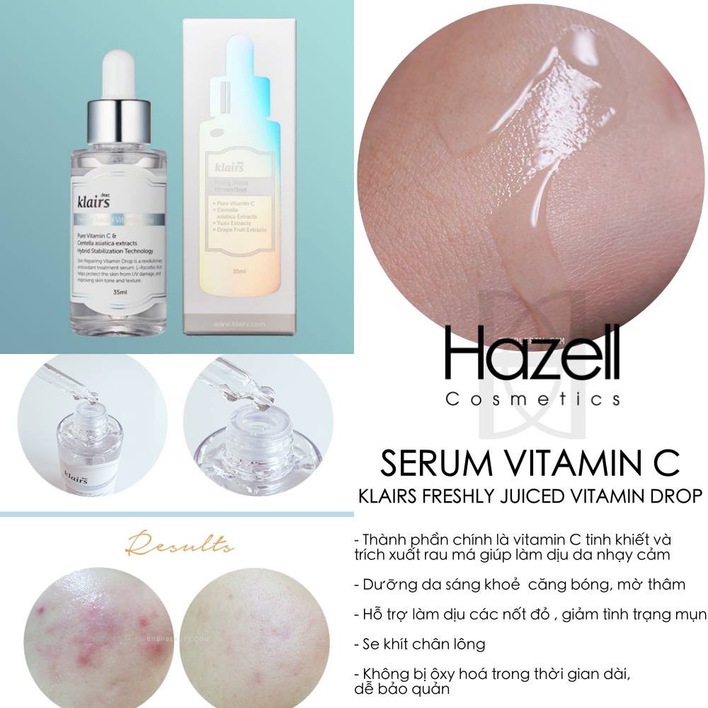 Tinh chất Klairs Freshly Juiced Vitamin C Dưỡng trắng da 35ml