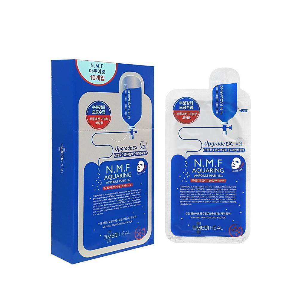 Mặt Nạ Cấp Ẩm, Kiềm Dầu, Se Khít Lỗ Chân Lông Mediheal N.M.F Aquaring Ampoule Mask 25ml