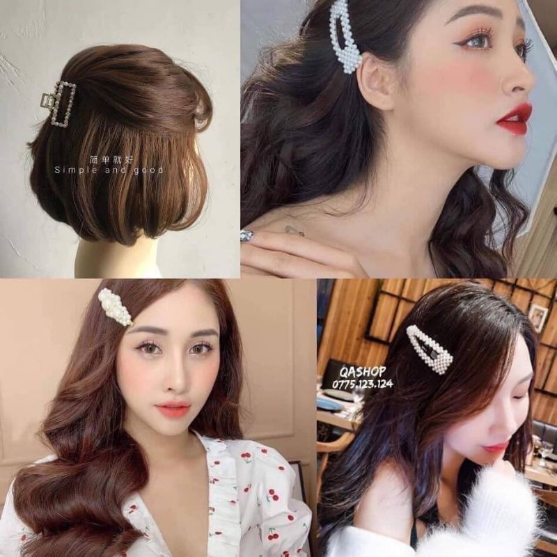 Kẹp tóc ngọc trai combo 20 chiếc kèm túi zip , kẹp tóc giá rẻ phong cách thời trang Hàn Quốc siêu xinh.